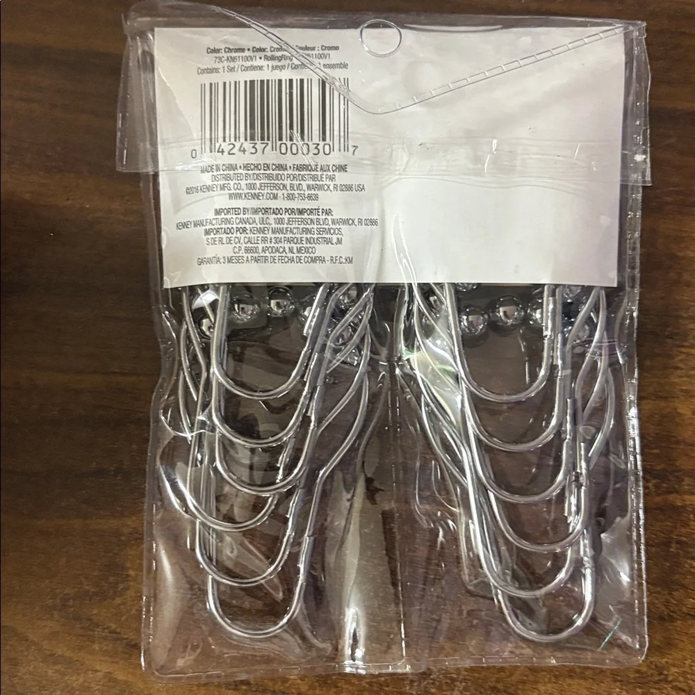 Set of 12 Silver Rolling Shower Rings